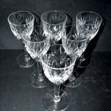 Set of 6 Chantilly wine glasses in cut crystal signed by Saint-Louis 14cm