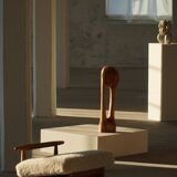 Wood sculpture "The Thoughtful One" by Ole Wettergren, Denmark, 1980s