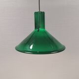 Holmegaard P&T hanging lamp, green glass glass. 1976 Denmark