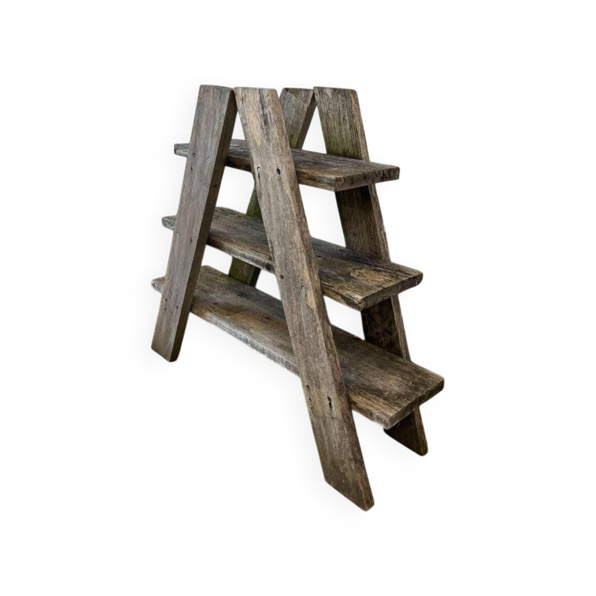 Multi-level vintage wooden support / freestanding shelf / plant table