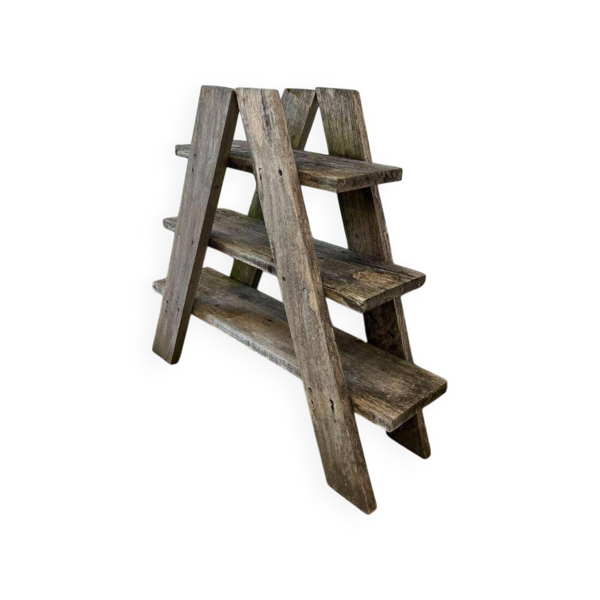 Support à plusieurs niveaux en bois vintage / étagère sur pied / table à plantes