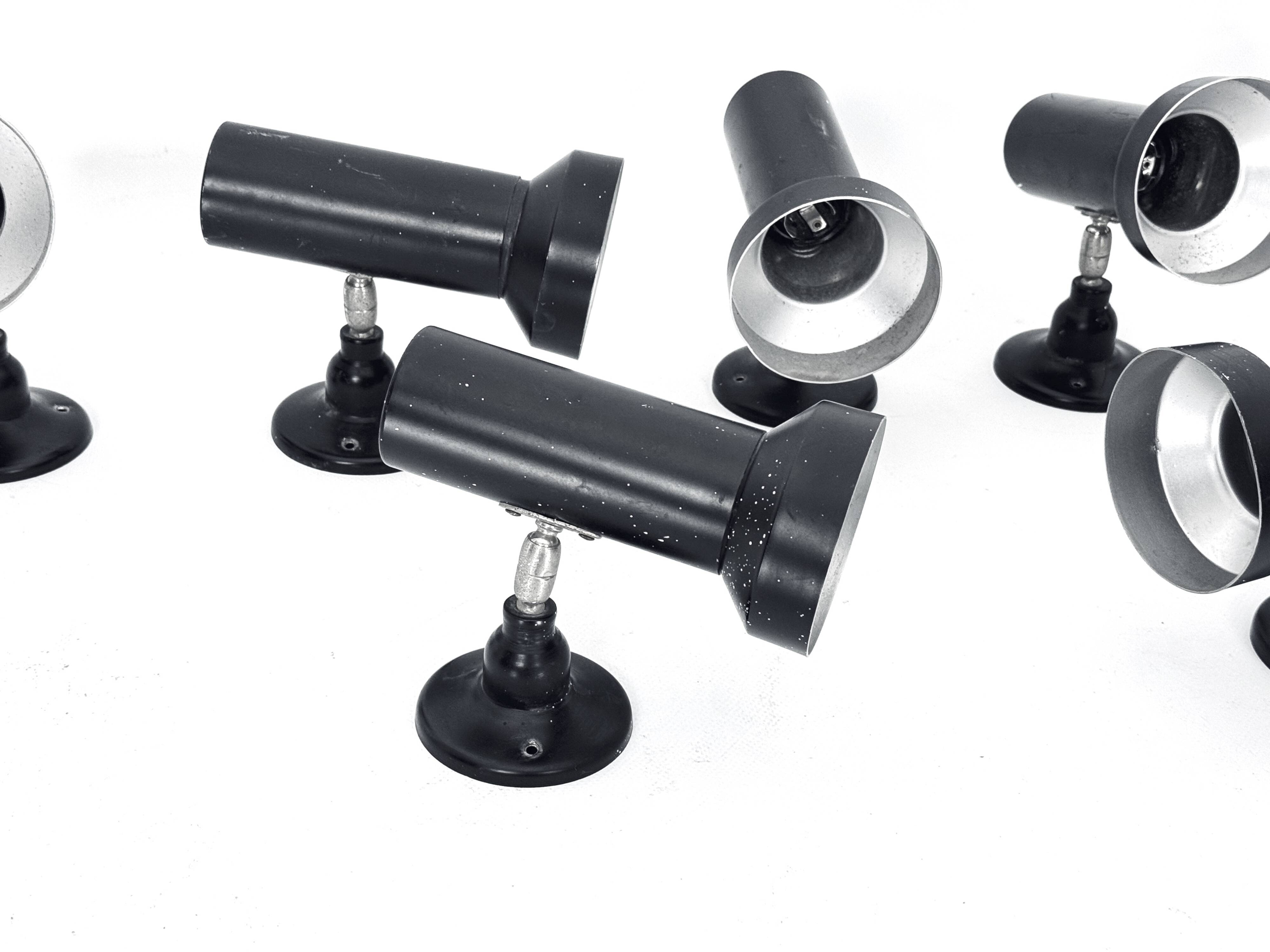 Mid-Century Set of Seven Italian spotlights from 60s