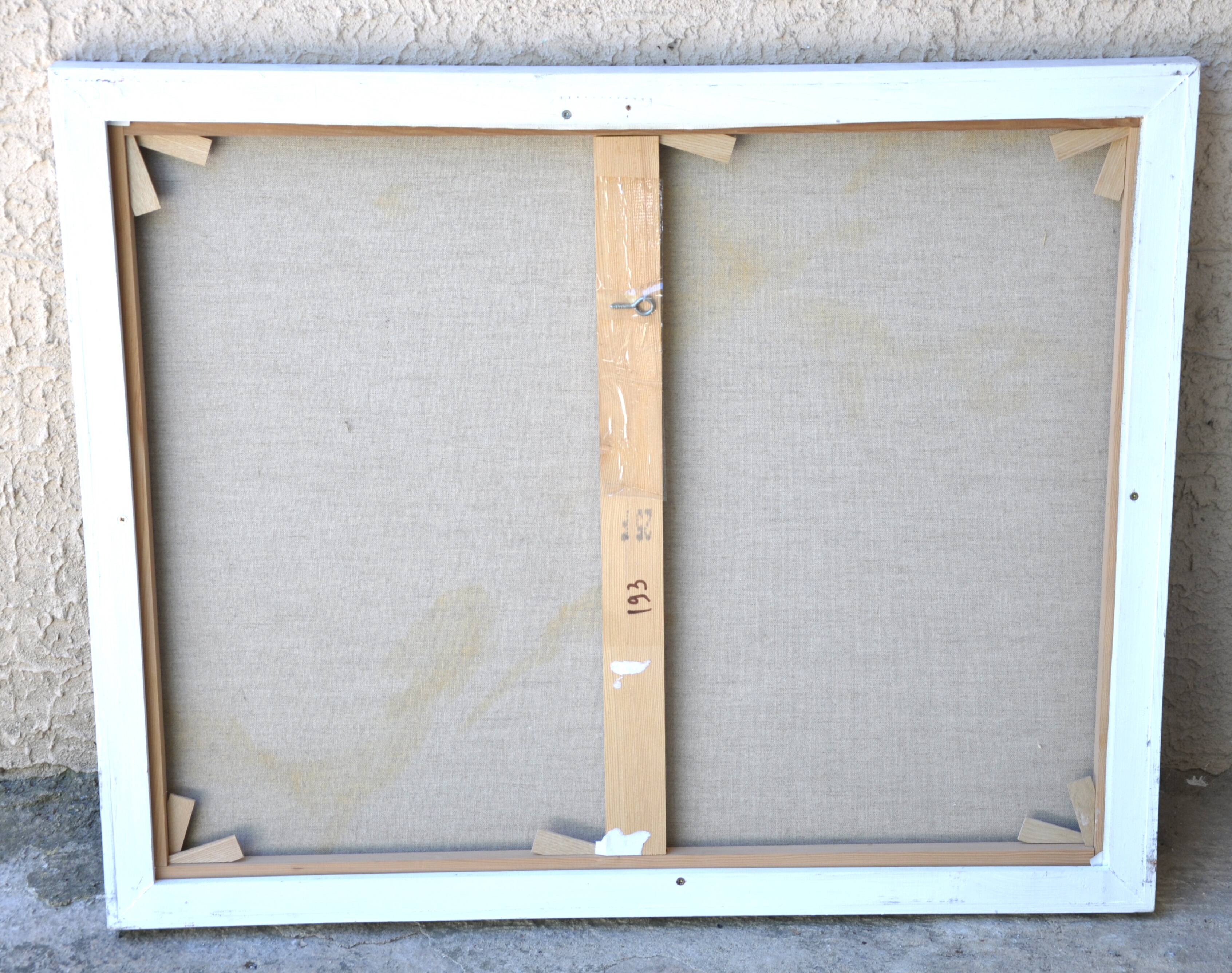 Abstract painting / acrylic, / 83 cm / 67 cm / signed JP Hallet