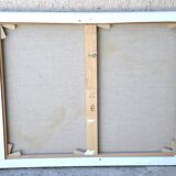 Abstract painting / acrylic, / 83 cm / 67 cm / signed JP Hallet