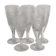Five vintage cut crystal champagne flutes