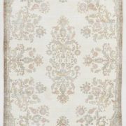 Tapis vintage à motif floral oriental beige et crème 6x11, 189x329 cm