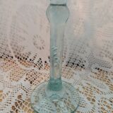 Glass tulip candle holder on stand