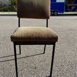 Vintage metal and velvet chair 1950