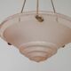 Vintage pink glass lamp with 3 cord hangers and pink ceiling 5001.
