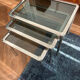 Chrome nesting tables designed and produced by Fratelli Orsenigo.