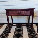 Pair of vintage rattan bedside tables