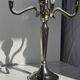 Pair of 5-arm silver-plated metal candlesticks H27