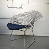 Fauteuil Diamond 421 Chrome Harry Bertoia pour Knoll International, 1970-80