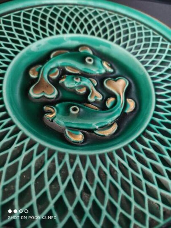 Dessous de plat, dessous de bouteille et porte-couteaux en céramique verte