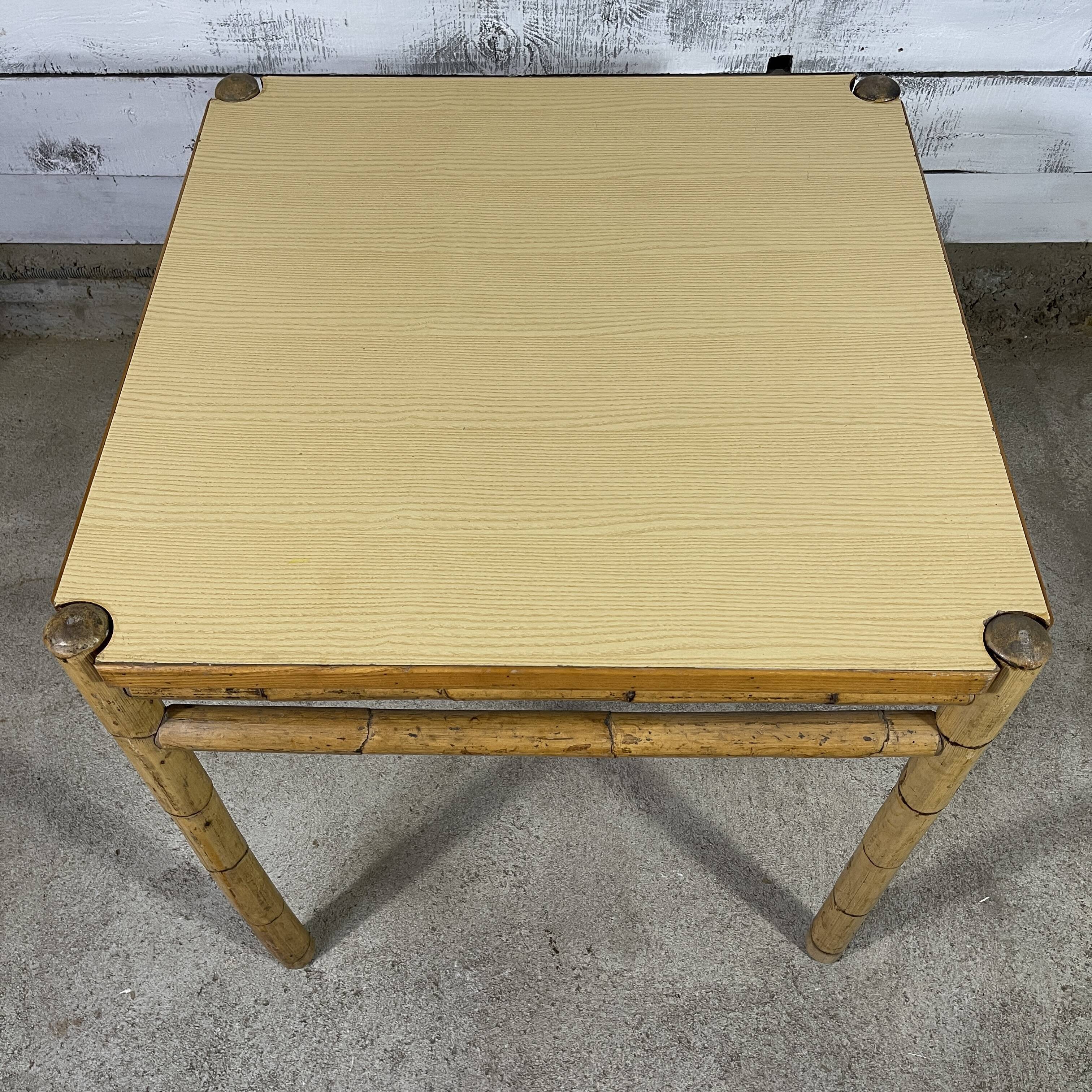 Pair of bamboo dining table with formica top