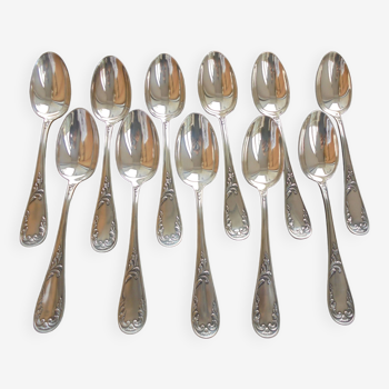 11 silver metal spoons