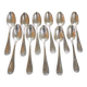 11 silver metal spoons