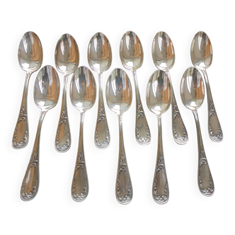 11 silver metal spoons