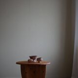 Modern round Danish coffee table in solid pine, Rainer Daumiller style, 1970s.