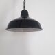 Industrial suspension - enamelled sheet black and white - ø 30 cm -1940-50
