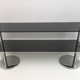Mid-century Modern Italian Chromed Steel and Smoked Glass Console, 1970s