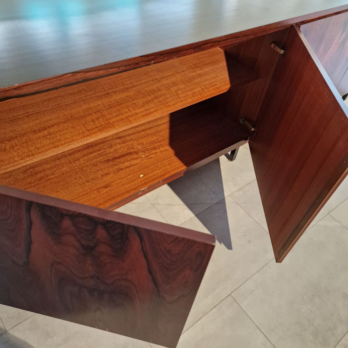 Scandinavian row in rosewood from Rio circa 1960