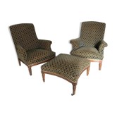Vintage armchairs and rests feet