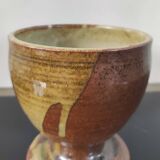 Vintage stoneware cup / high mug - Brutalist design