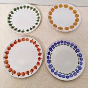 Set of 4 Vintage Dessert Plates D: 16 cm 1970s