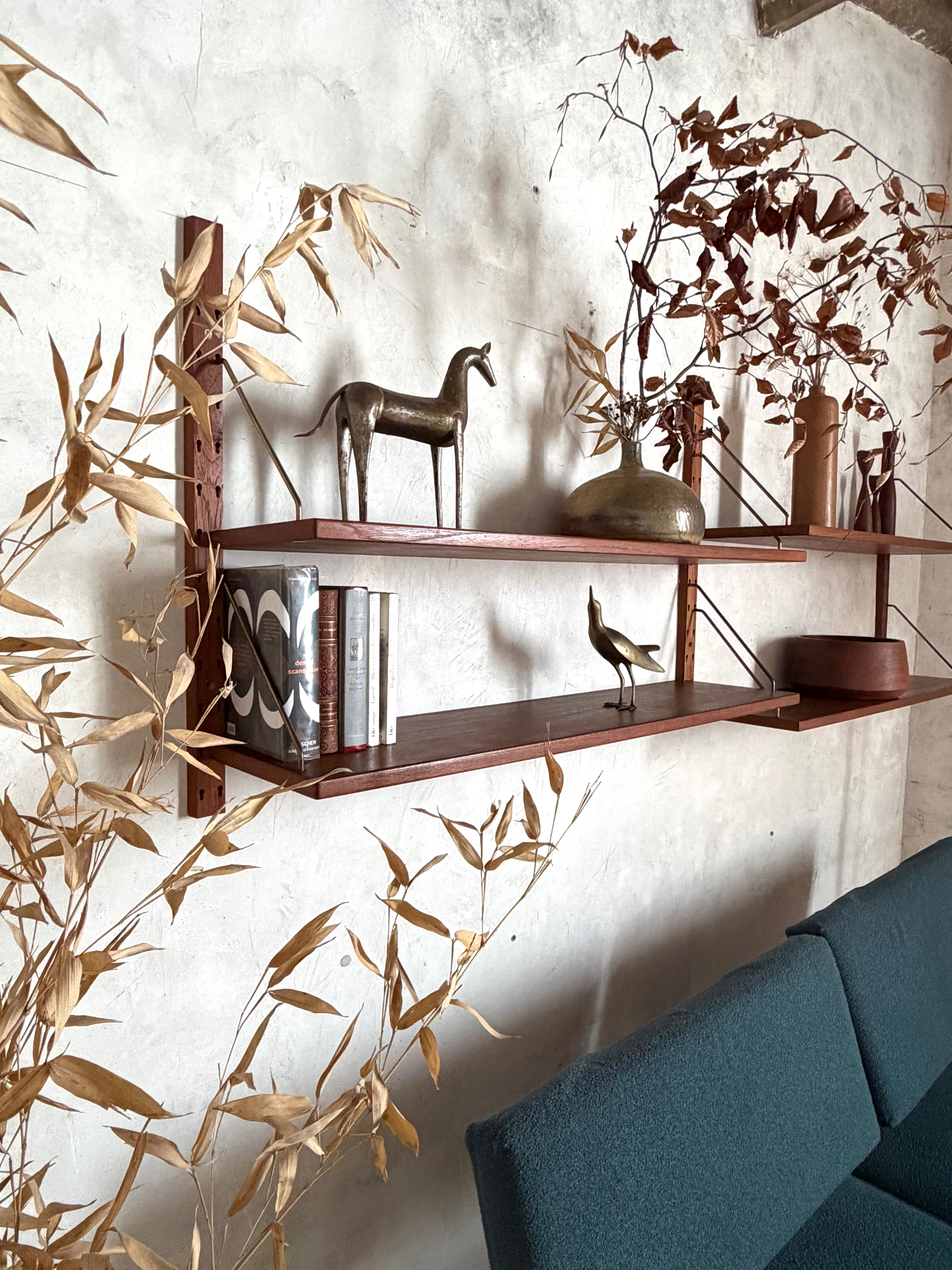 Vintage Scandinavian wall library in teak by Sven Ellekaer