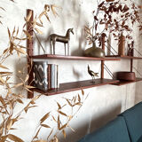 Vintage Scandinavian wall library in teak by Sven Ellekaer