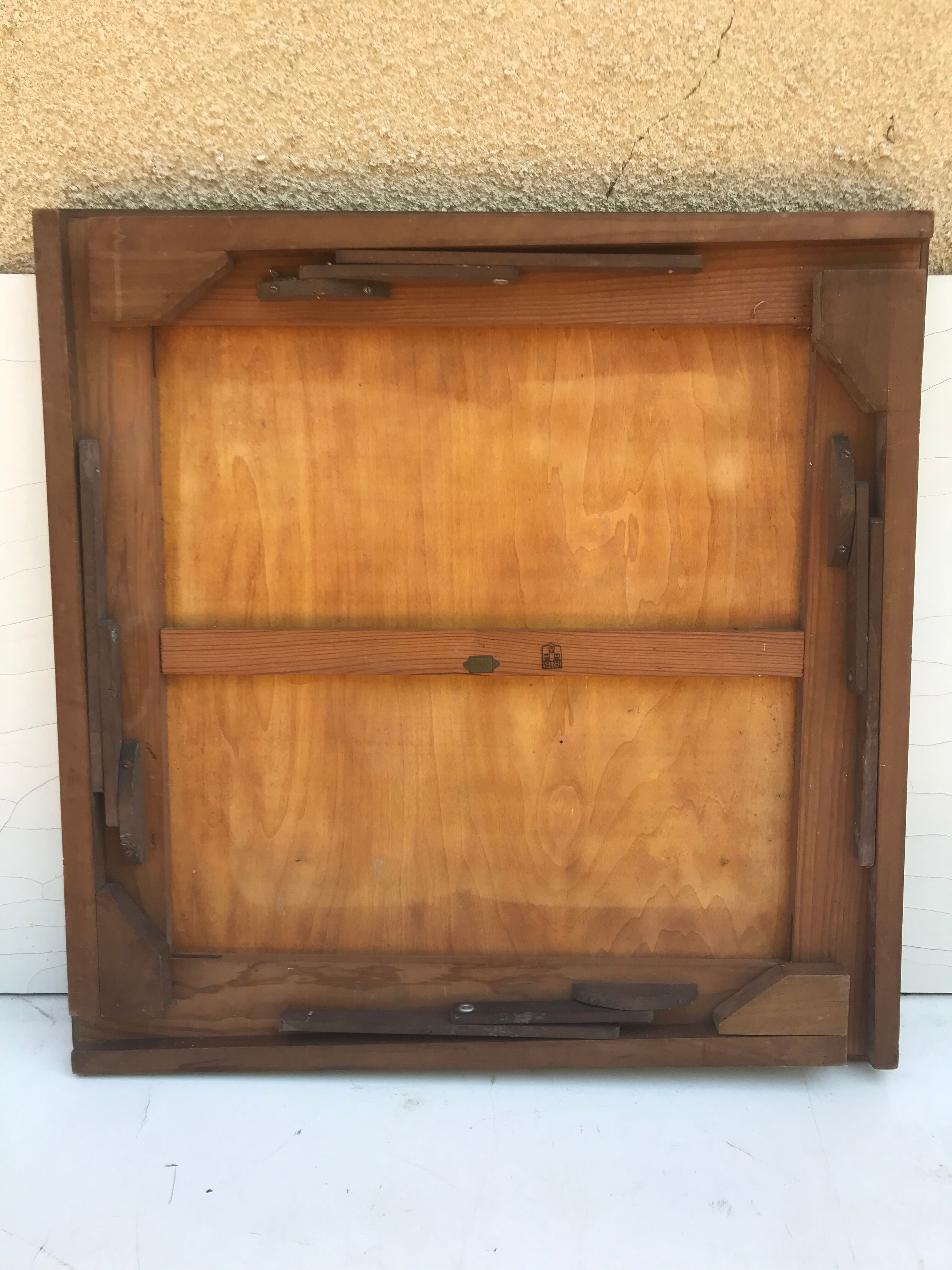 Ancienne table a jeu pliante marque rb et plateau feutrine verte vintage