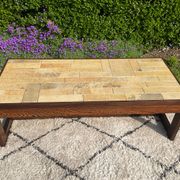 Vintage coffee table in rosewood and ceramic.