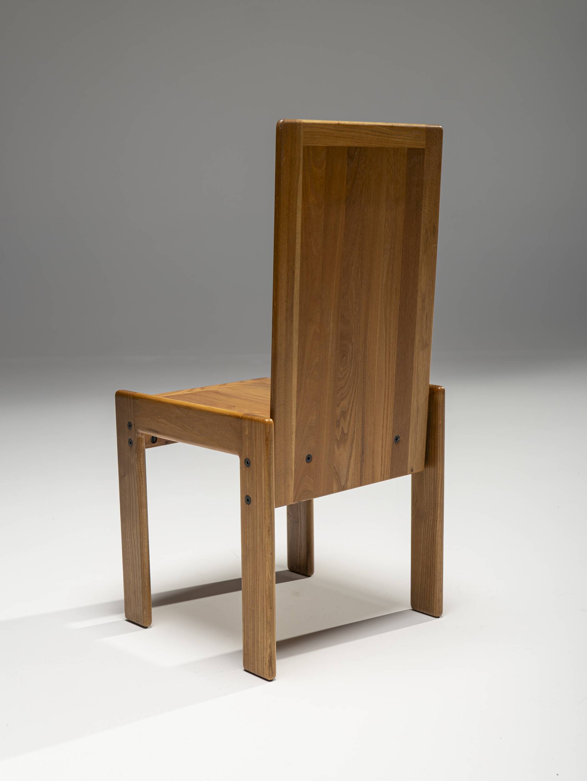 Lot de 4 chaises de salle à manger italiennes en orme par Romanutti, Italie, années 1970