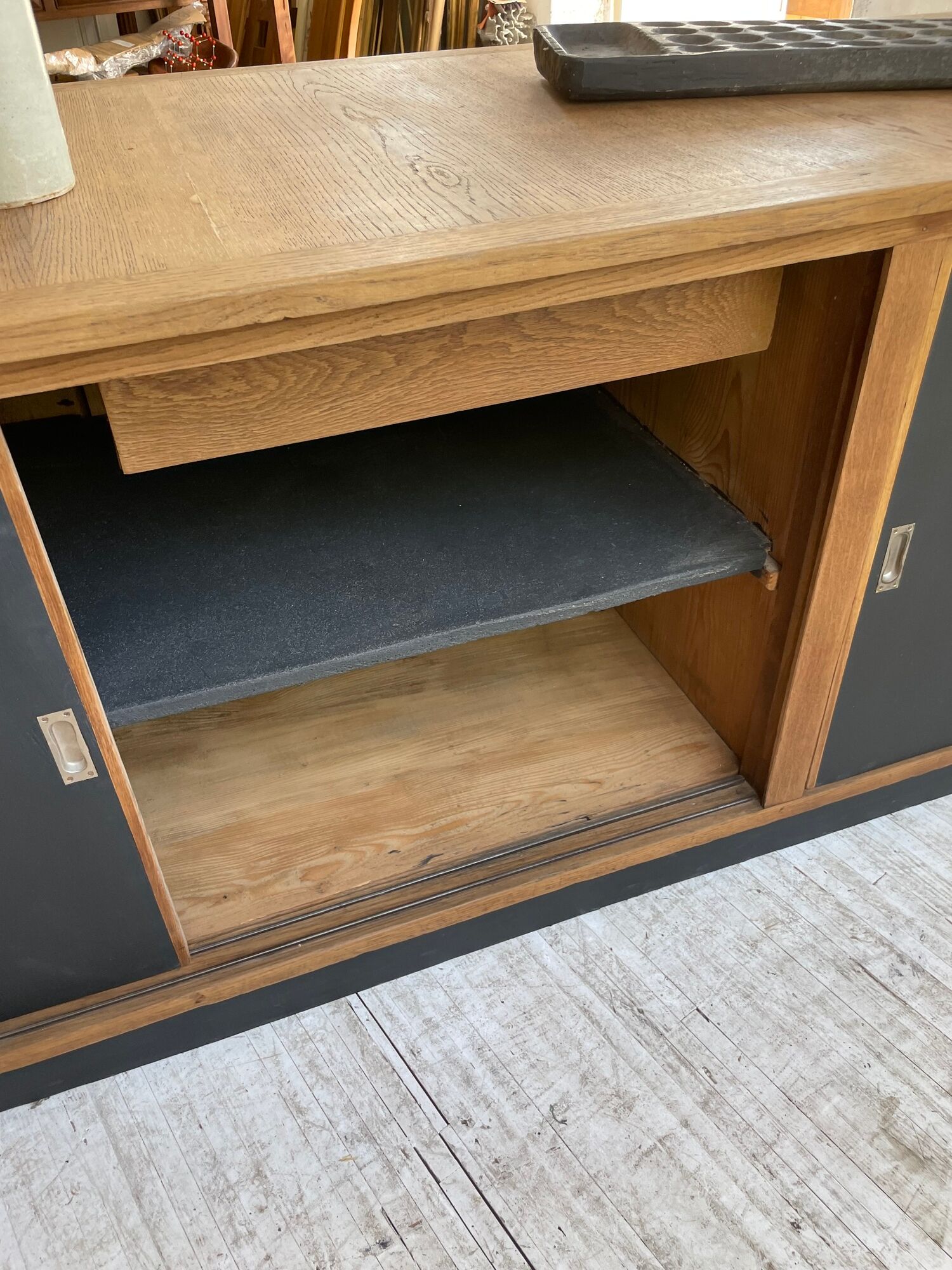 Two-sided counter sliding doors oak XXL 4m enfilade