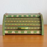 Vintage hand-painted wooden bread box