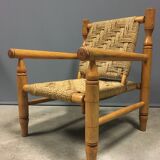 2 x Abaca French rope armchairs