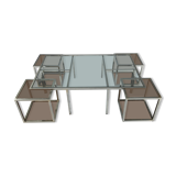 Coffee table and 4 removable side tables