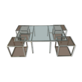 Coffee table and 4 removable side tables