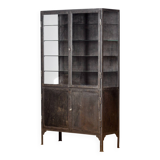 Polished iron medical cabinet, 1930s