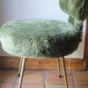 Chair armchair moumoute green pelfran (label) feet gold metal
