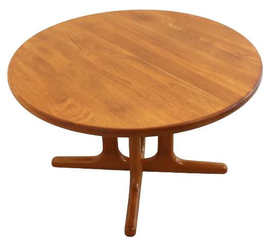 Ronde 1x verlengbare deense teak  Dyrlund eettafel 'Ommel'