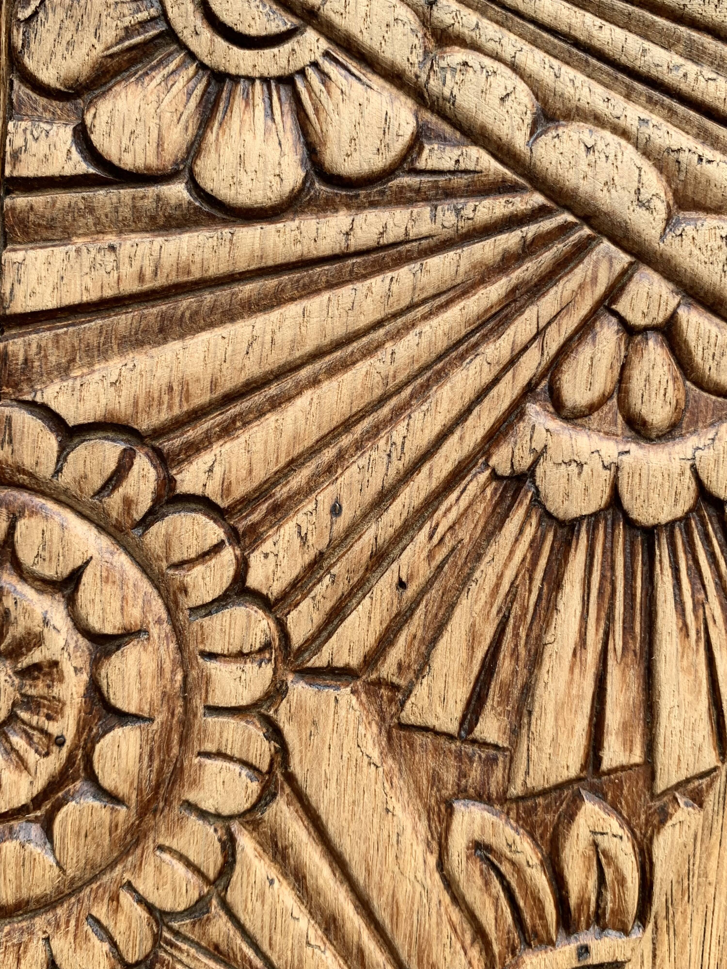 Parisian art deco cabinet in raw wood 1930