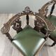 Pair of corner armchairs in carved wood, 19th century