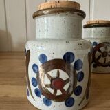 Set of two Japanese grand feu stoneware pots
