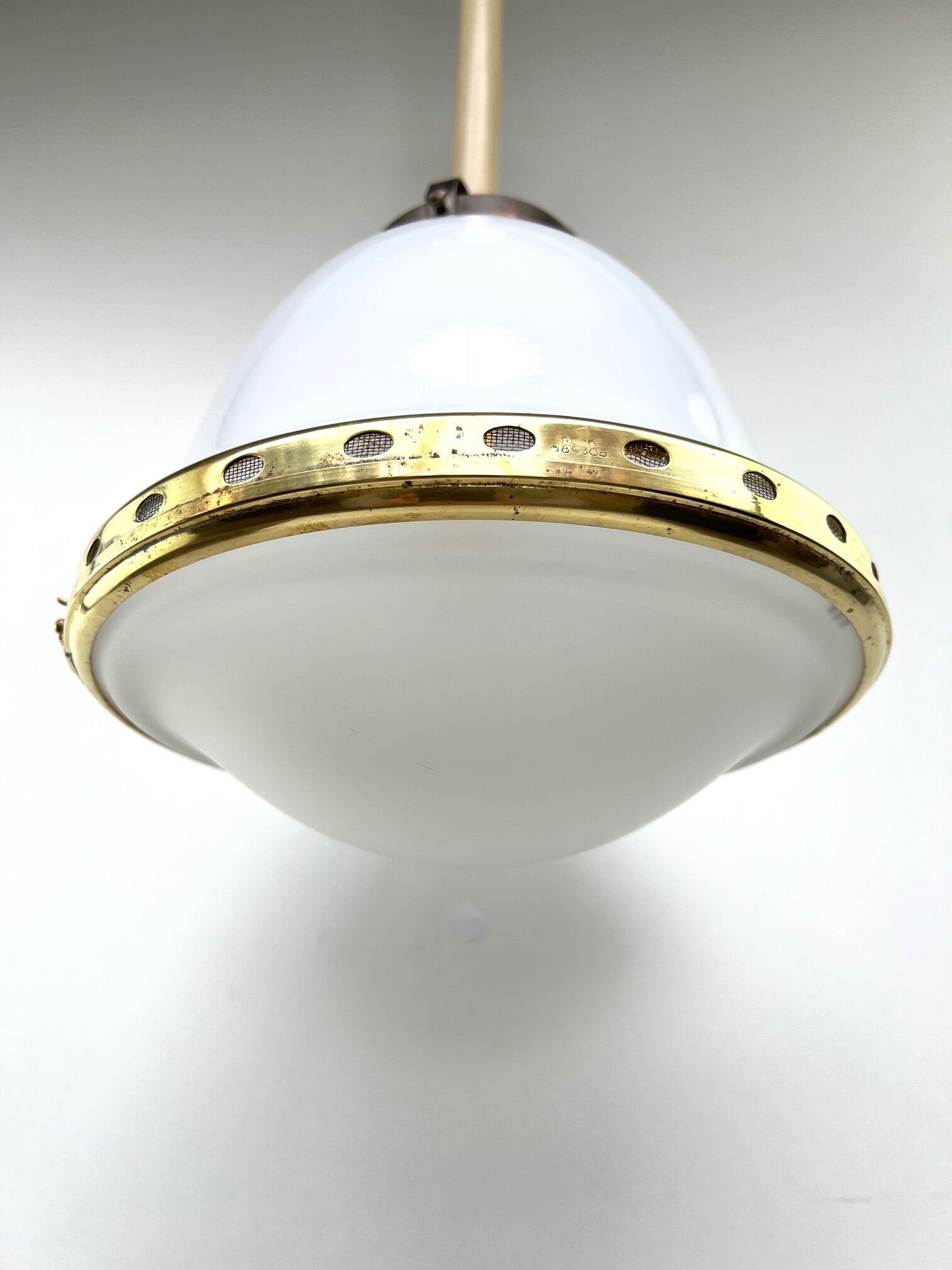 Chandelier 1920 opaline and frosted glass brand bag paris