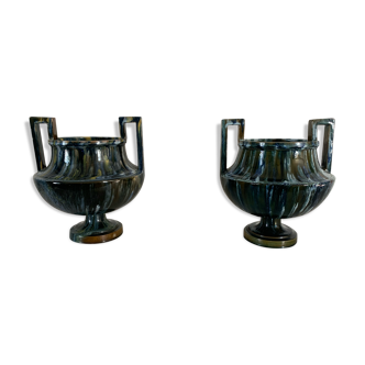 Paire de vases en céramique émaillée