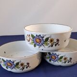 Set of 3 bowls in the Éclat model from Sarreguemines. 1960s.