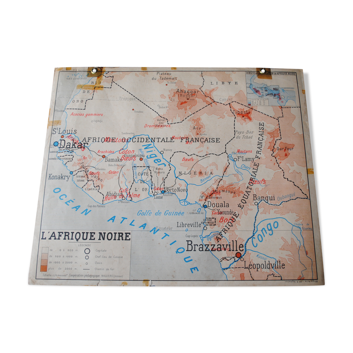 School Nightingale vintage black Africa map