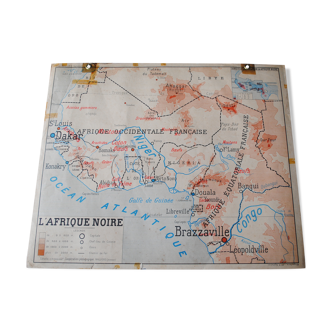 School Nightingale vintage black Africa map